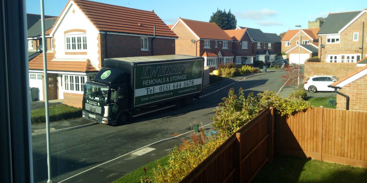 Kwikshift lorry on a housing estate